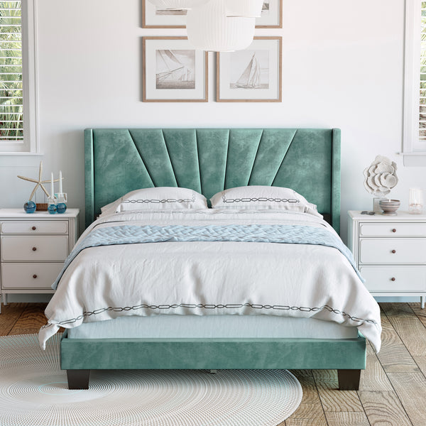 Valencia Velour Upholstered Bed