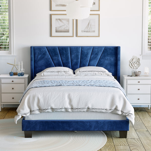 Valencia Velour Upholstered Bed
