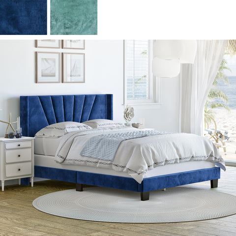 Valencia Velour Upholstered Bed