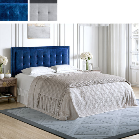Zoe Velour Upholstered Headboard