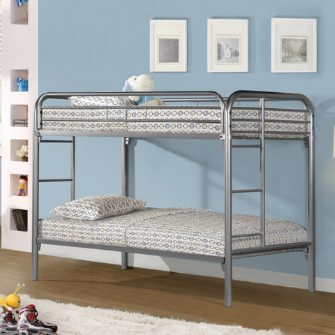 Silver Metal Bunk Bed
