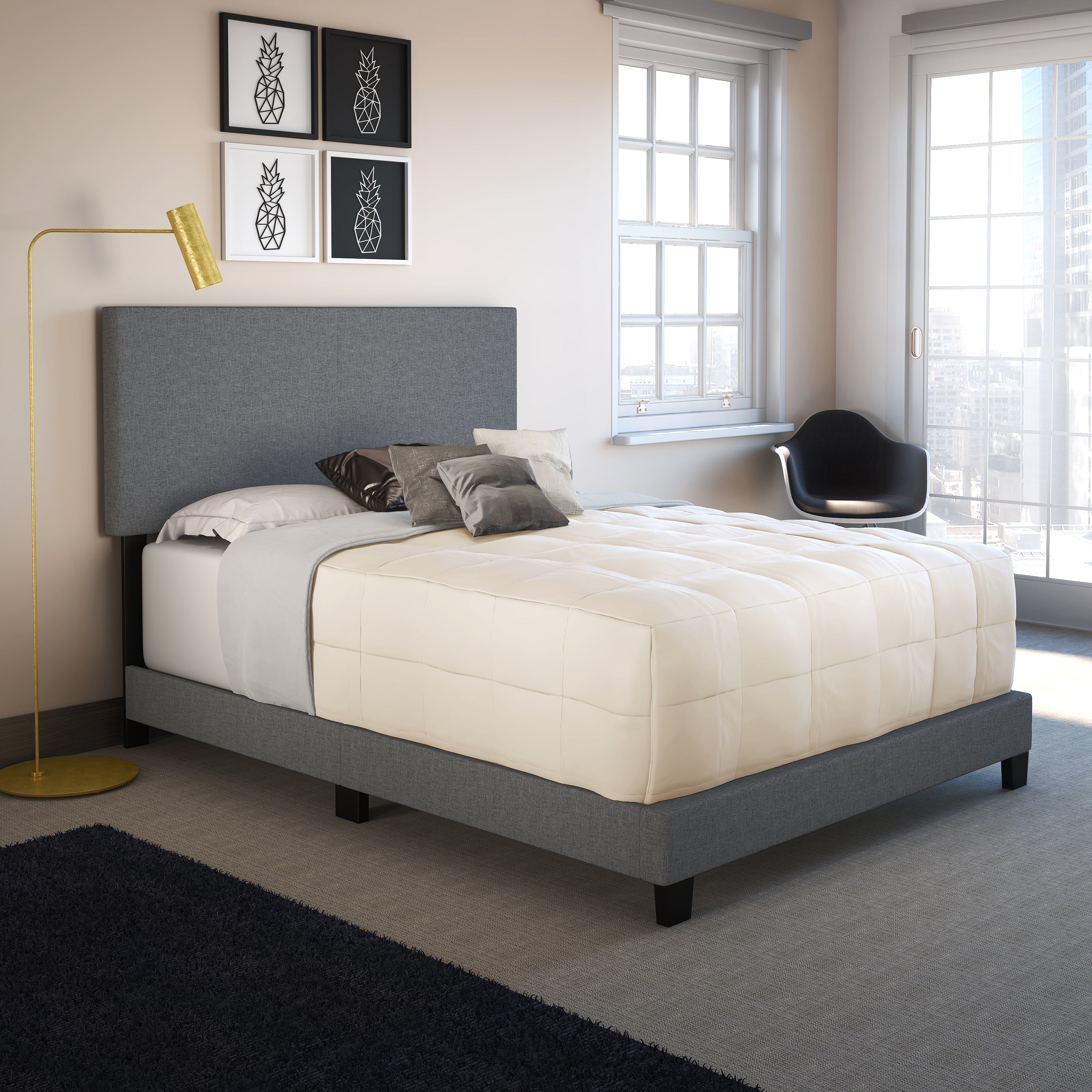 Milan Upholstered Linen Bed