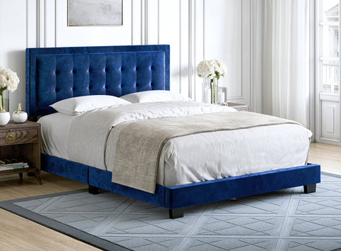 Pisa Velour Upholstered Platform Bed