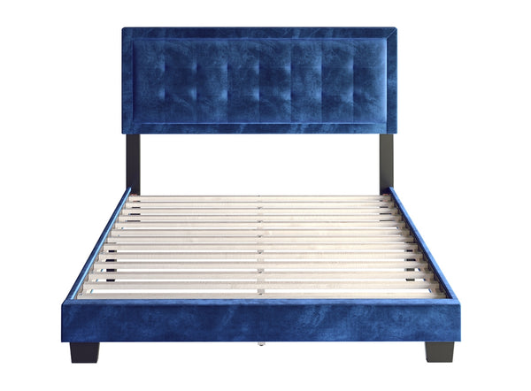 Pisa Velour Upholstered Platform Bed