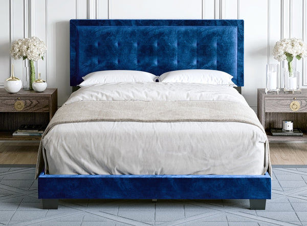 Pisa Velour Upholstered Platform Bed