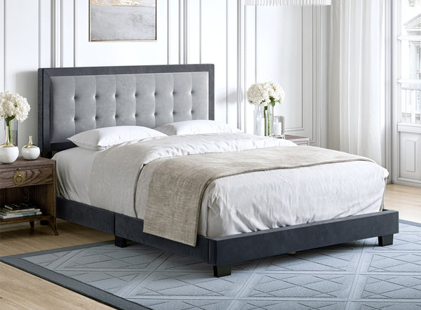 Pisa Velour Upholstered Platform Bed