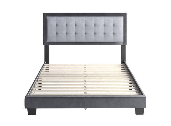 Pisa Velour Upholstered Platform Bed
