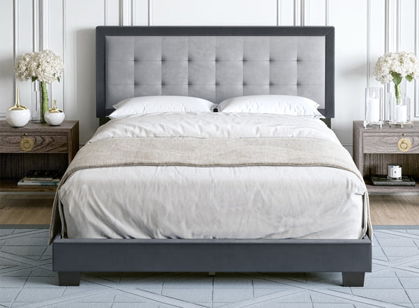 Pisa Velour Upholstered Platform Bed